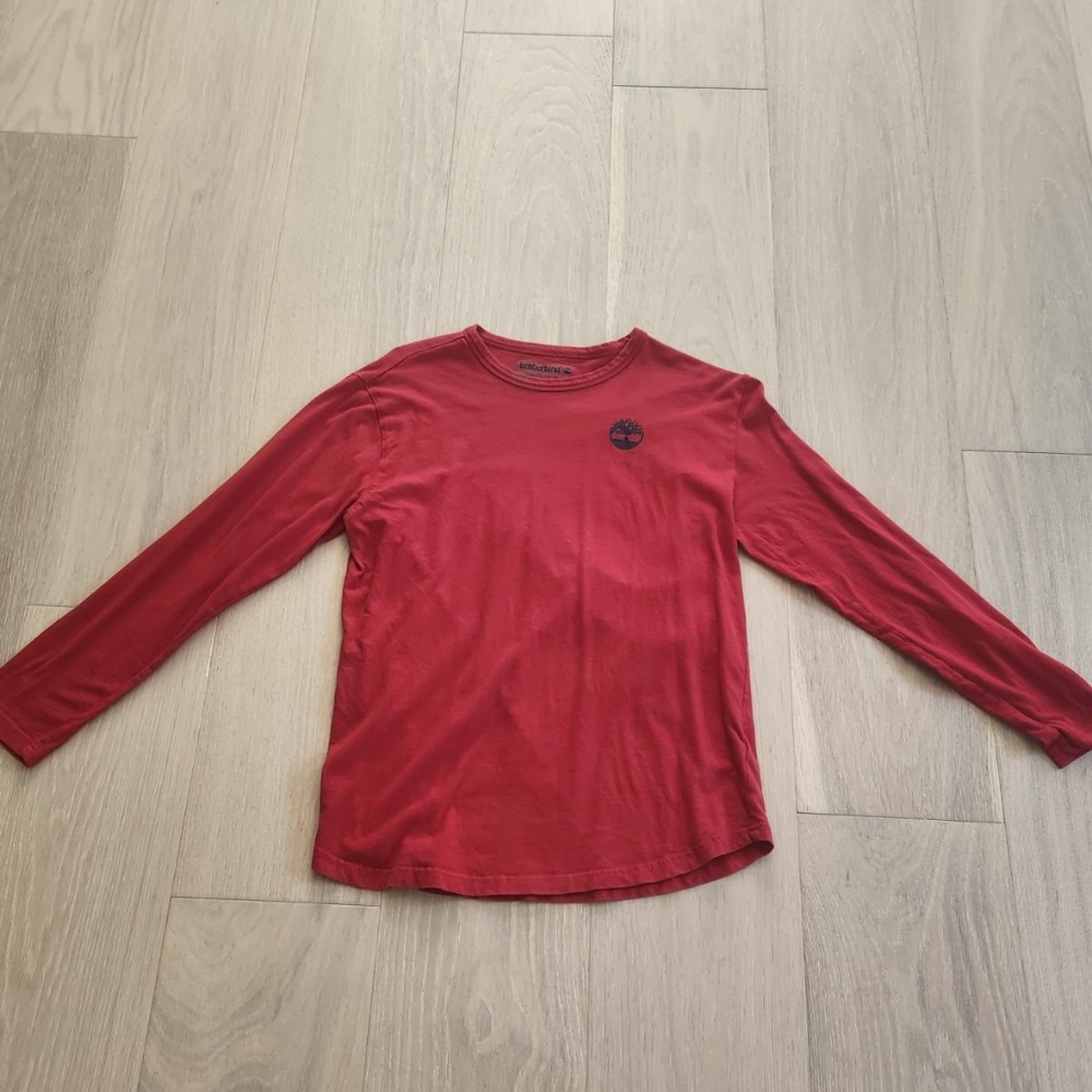 Boys Red Timberland T-Shirt Size L 14/16